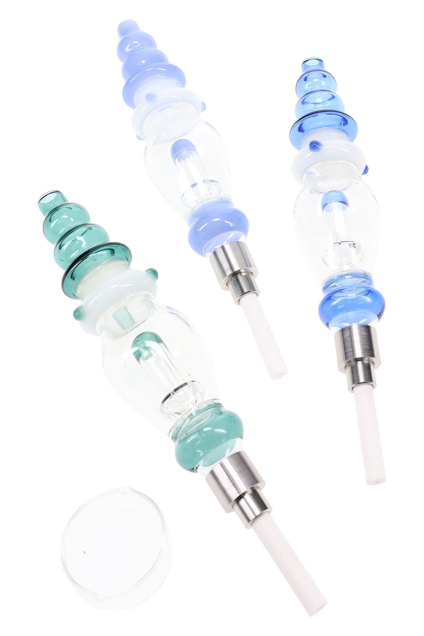 Glass Showerhead Dab Straw Kit “Candy Tower” – 8″ – Assorted