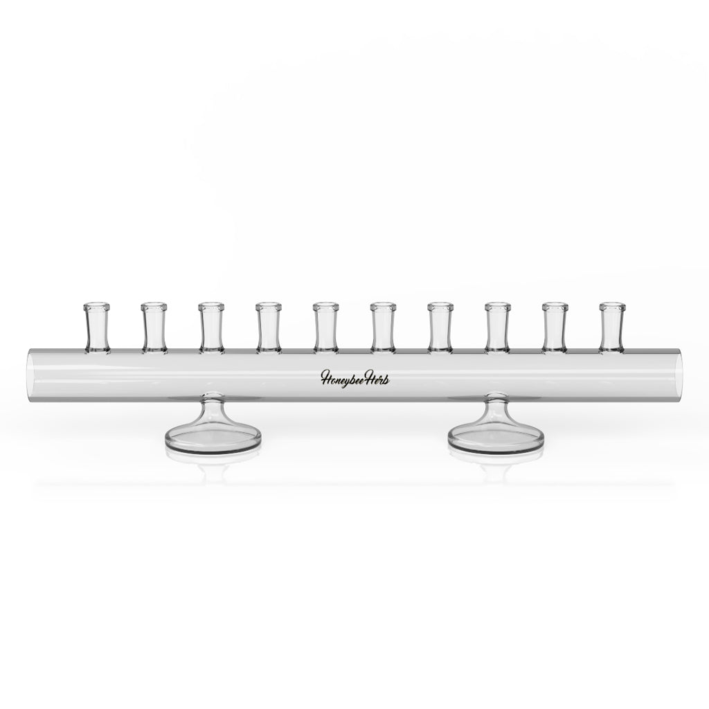 Honeybee Herb 10-Slot Horizontal Glass Banger Holder for 14mm Male Bangers | Dab Rig Organization & Protection