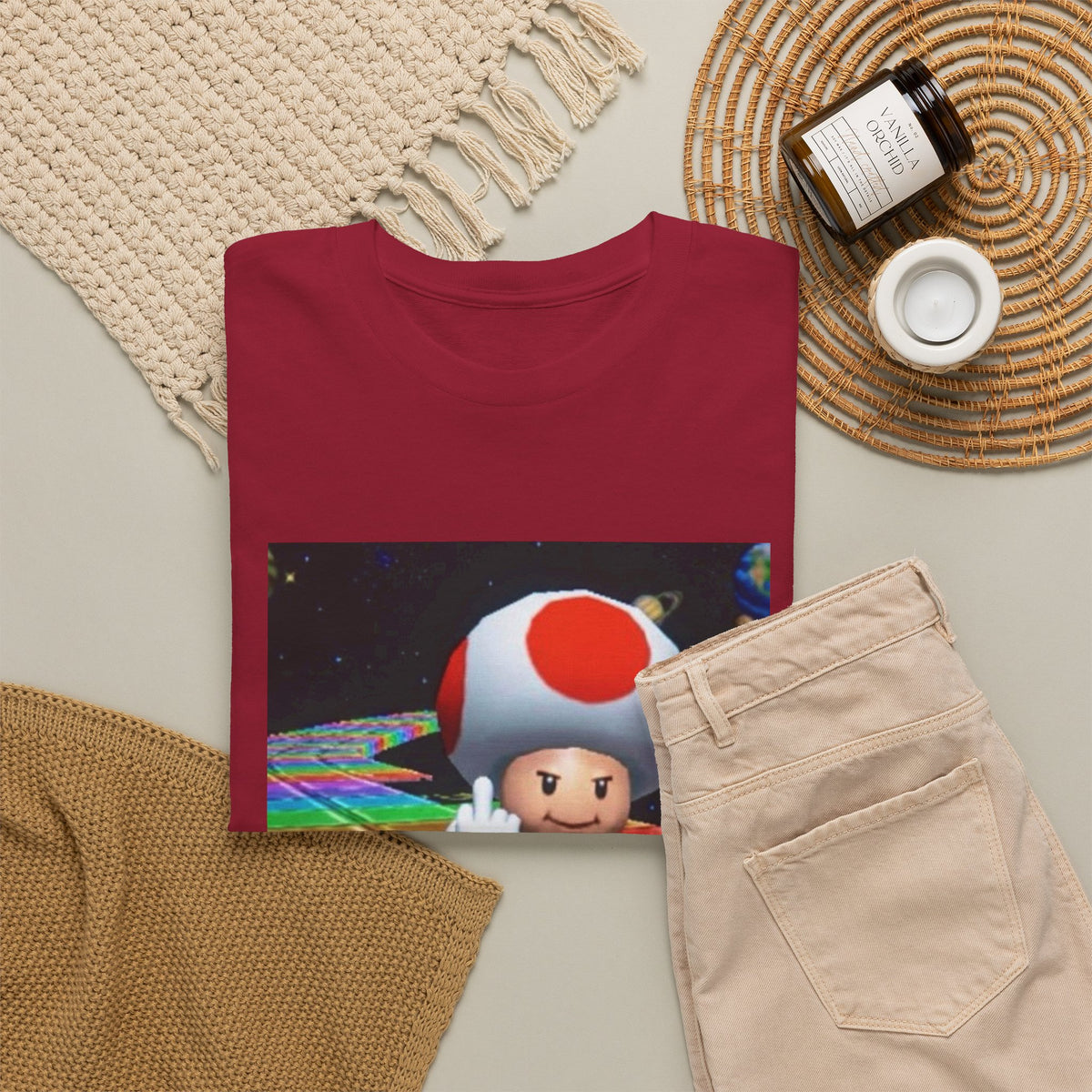 Toad Flipping The Bird On Rainbow Road