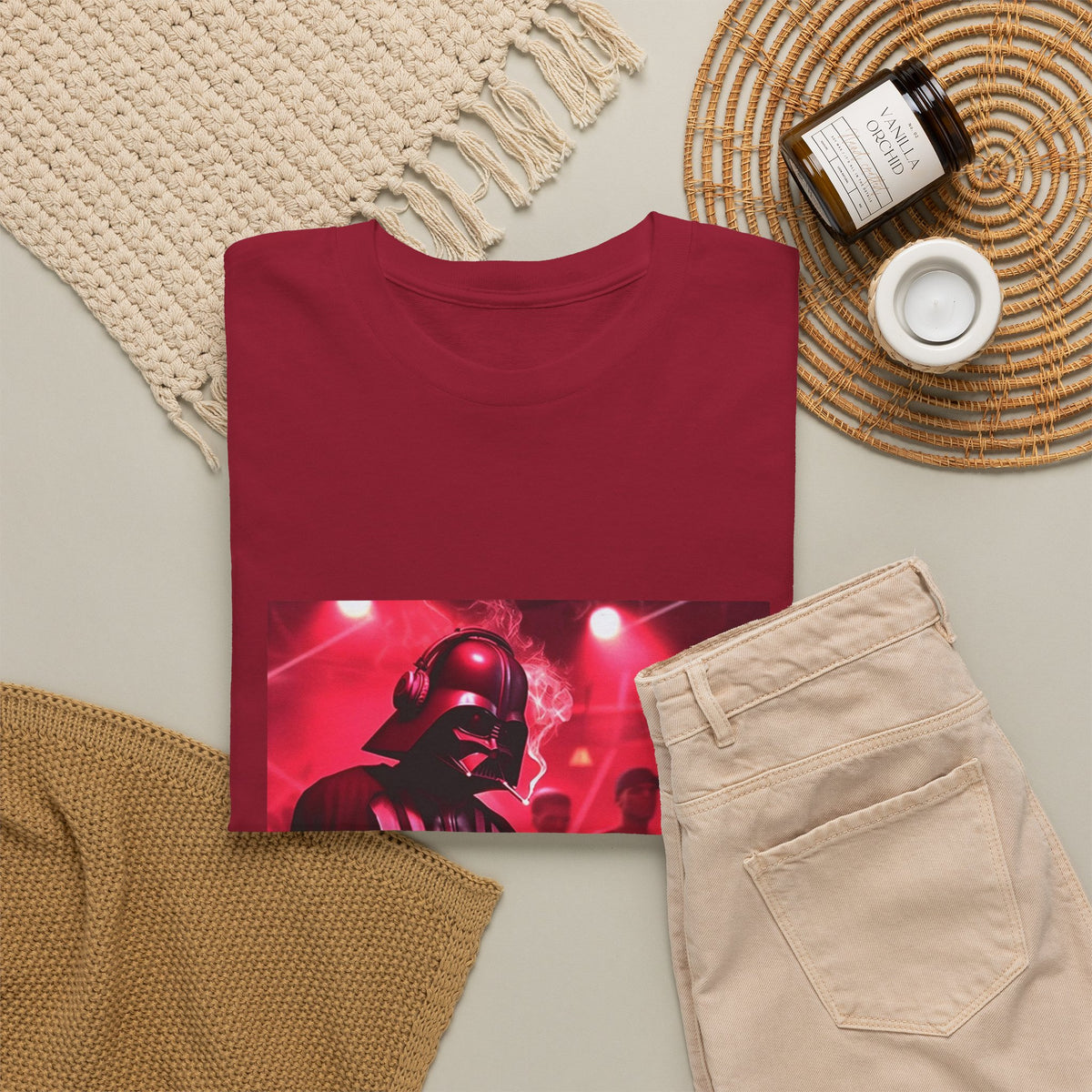 Darth Vader DJ Mixing And Smoking Tee