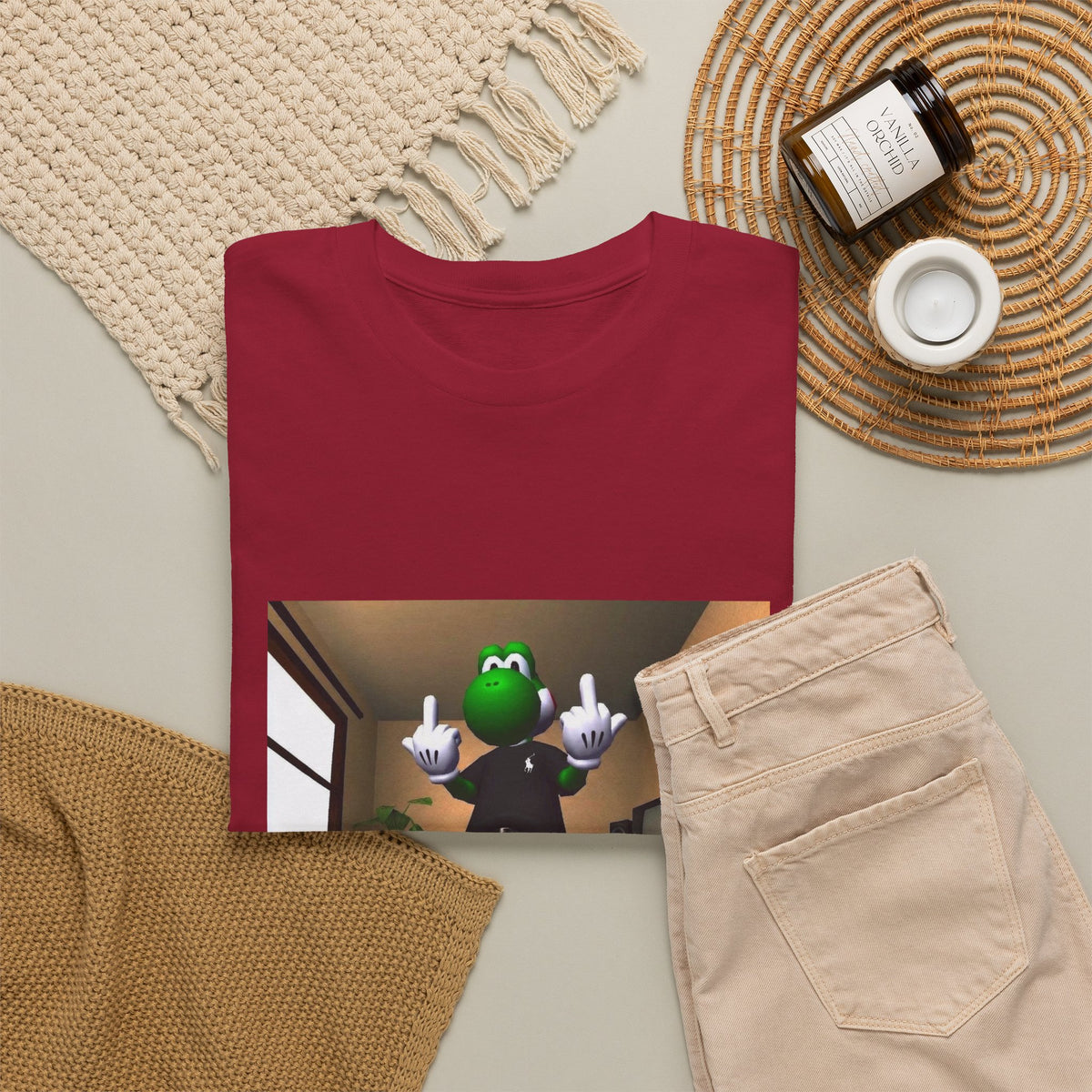 Yoshi Flipping Off In The Living Room Tee