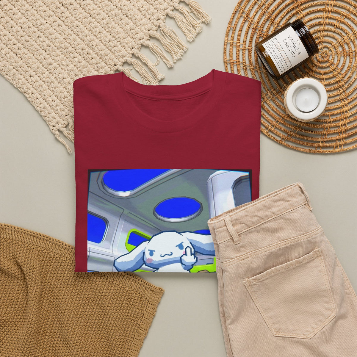 Cinnamoroll Skater Flipping Off Tee