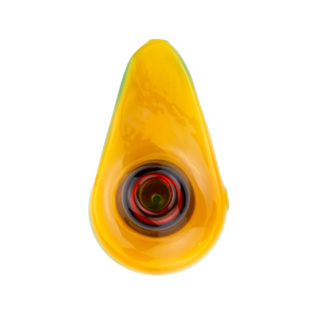 Goody Glass Avocado-Themed Hand Pipe - Colorful & Compact Collectible