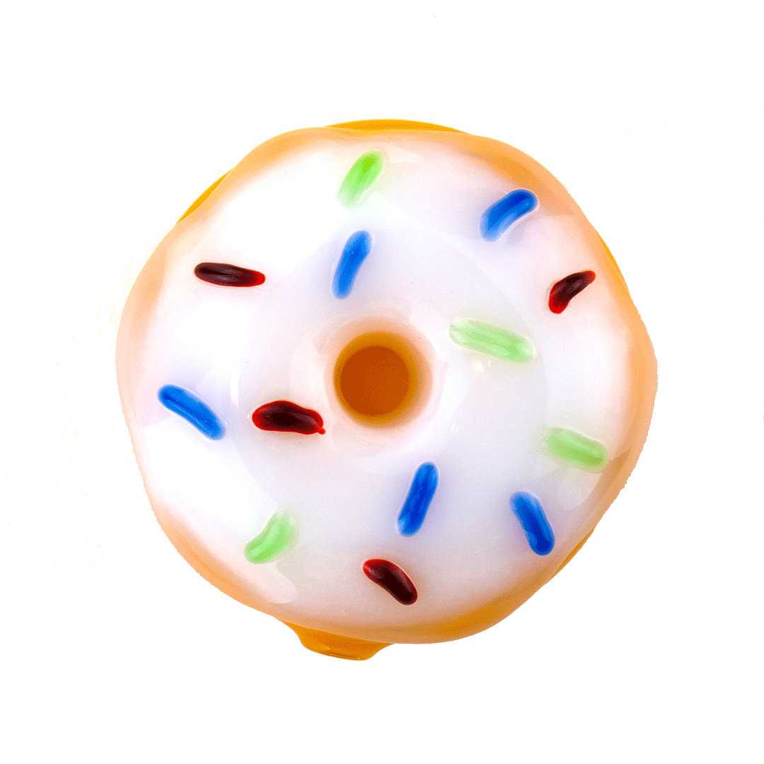 Goody Glass Donut-Inspired Hand Pipe - Colorful 3.5" Collectible