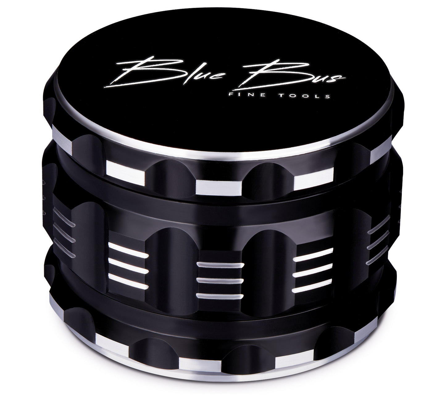 Blue Bus Fine Tools Premium 2.5" Aluminum Herb Grinder - Magnetic Lid & Sharp Teeth