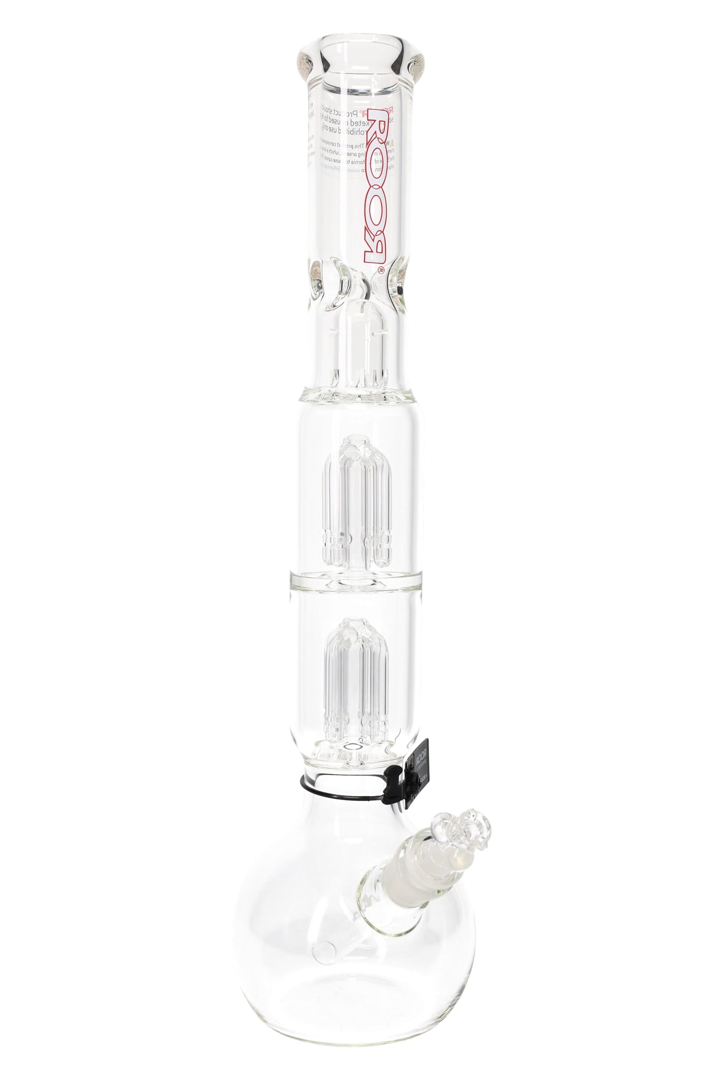 ROOR Tech 17″ Bubble-Base Bong with Dual Tree Percs – 5mm – Assorted Decals