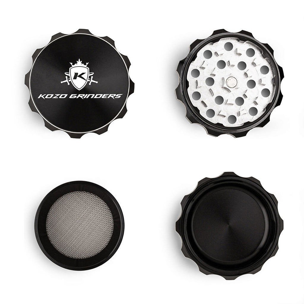 Kozo 2" 4-Piece Aluminum Grinder with Kief Catcher
