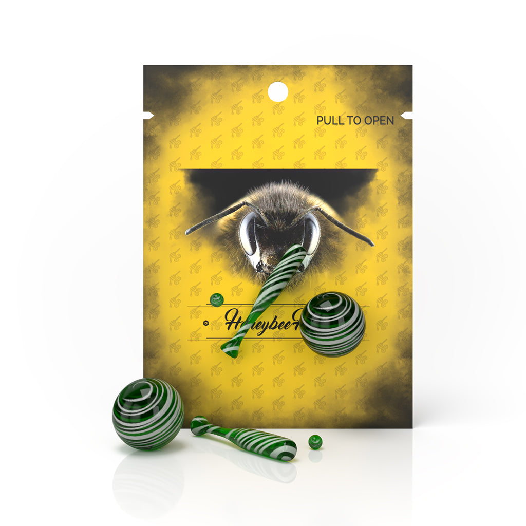 Honeybee Herb Vortex Glass Baseball Dab Inserts - Multi-Color 3-Pack