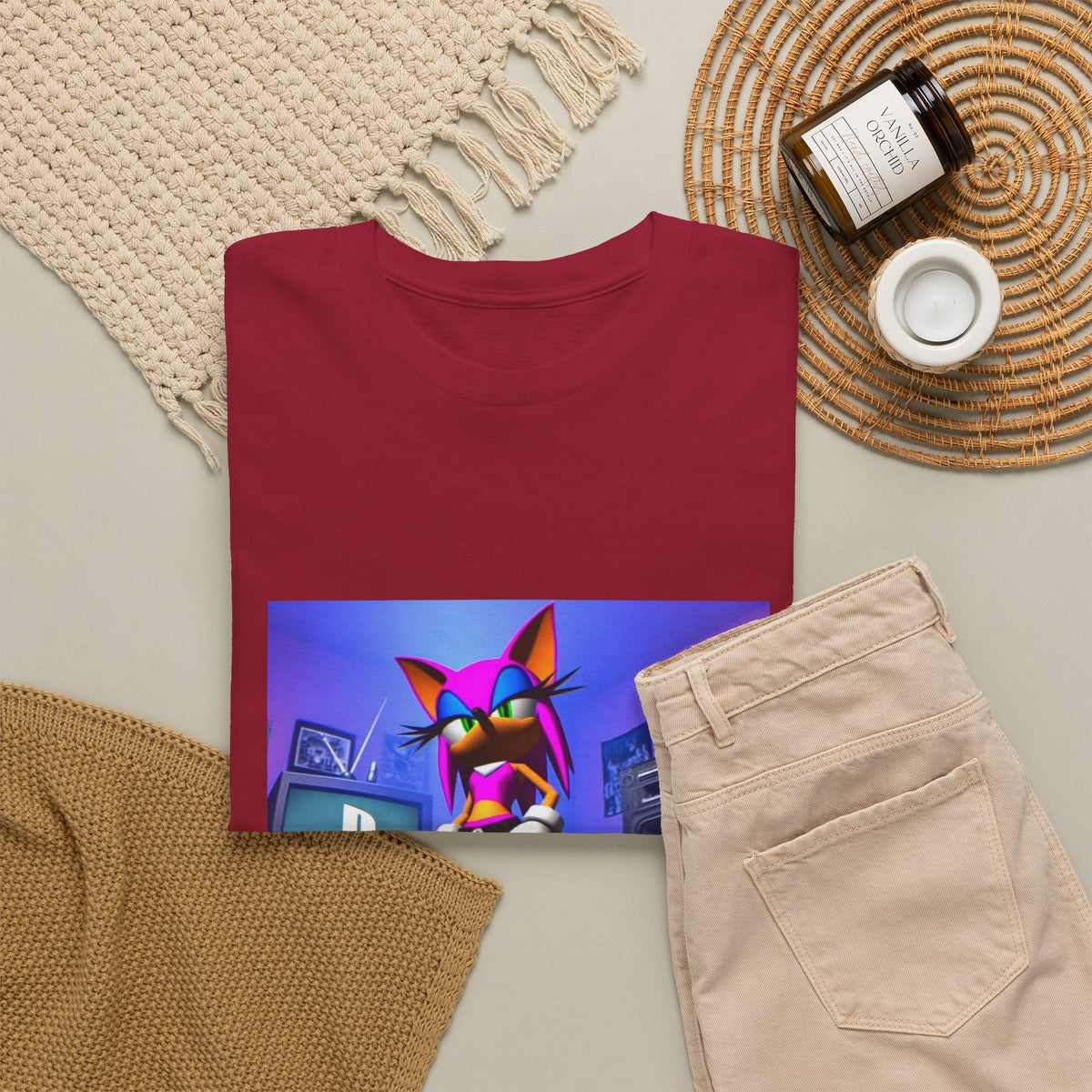 Pink Sonic-Style Character In Y2K Drip