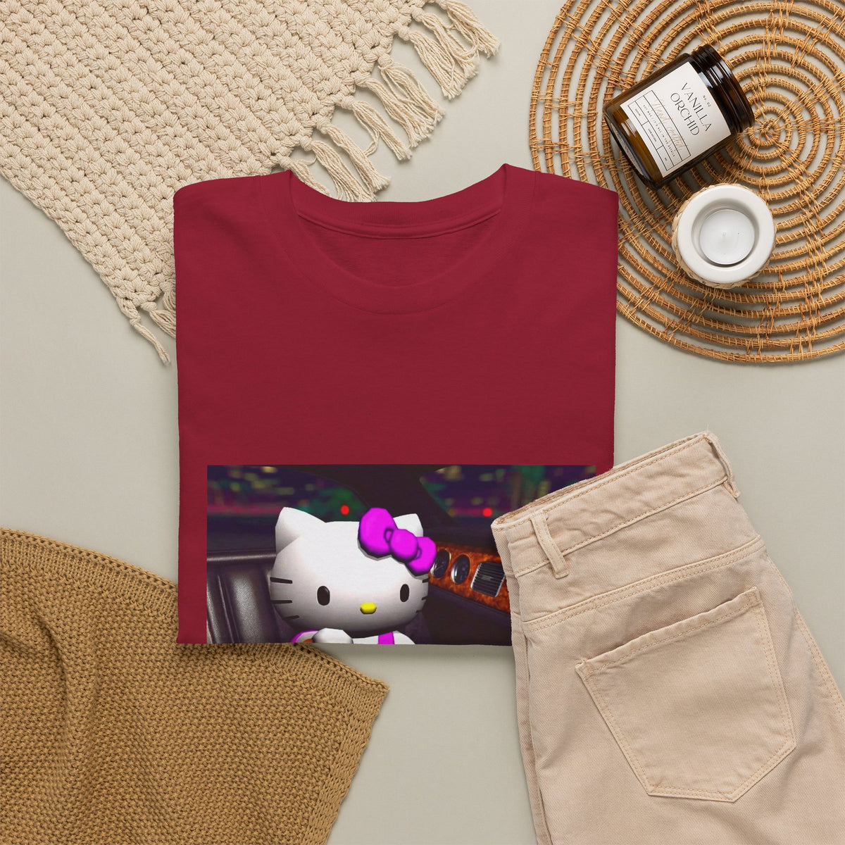 Hello Kitty Pouring Lean In Car Tee