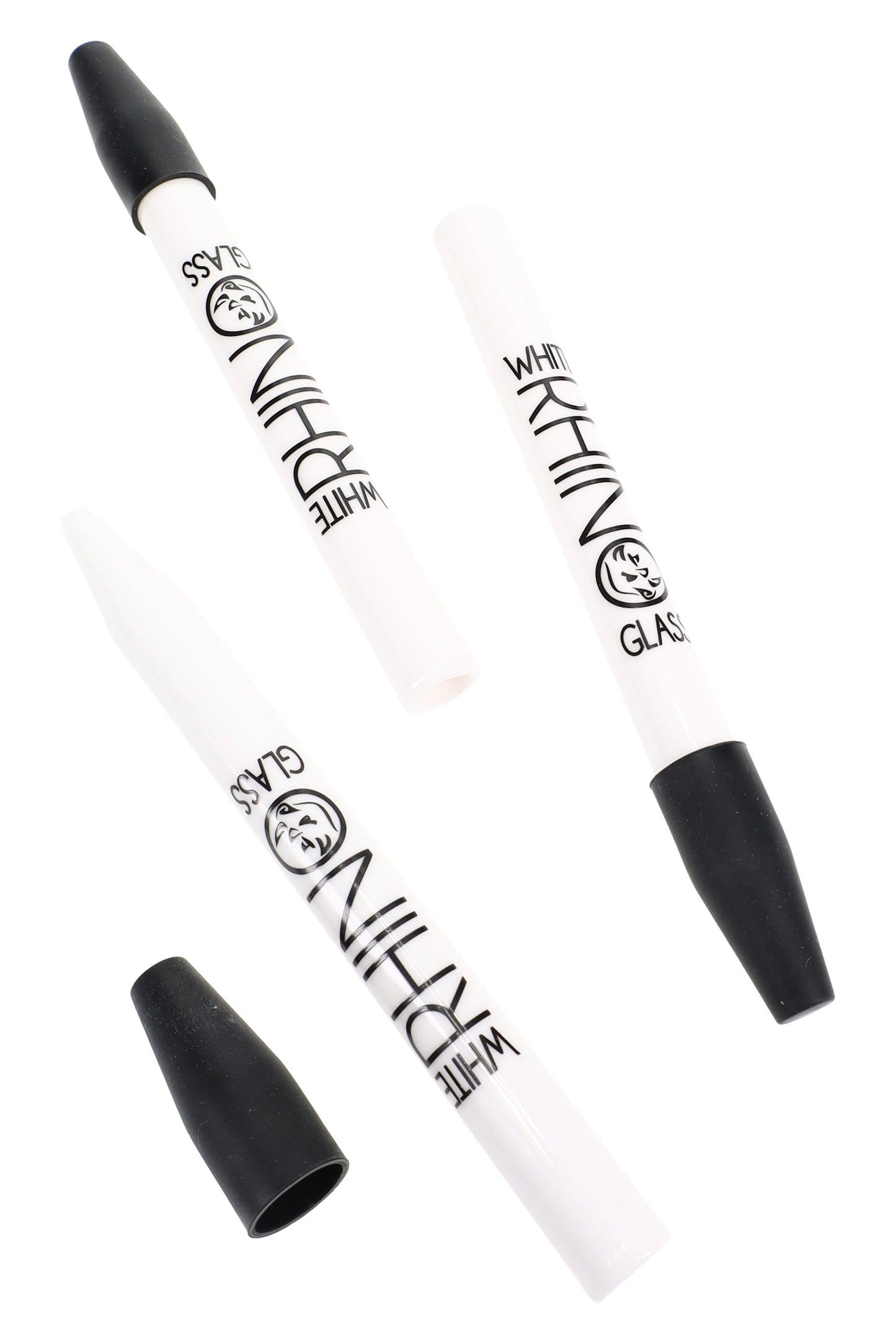 White Rhino Ceramic Dab Straw with Silicone Cap