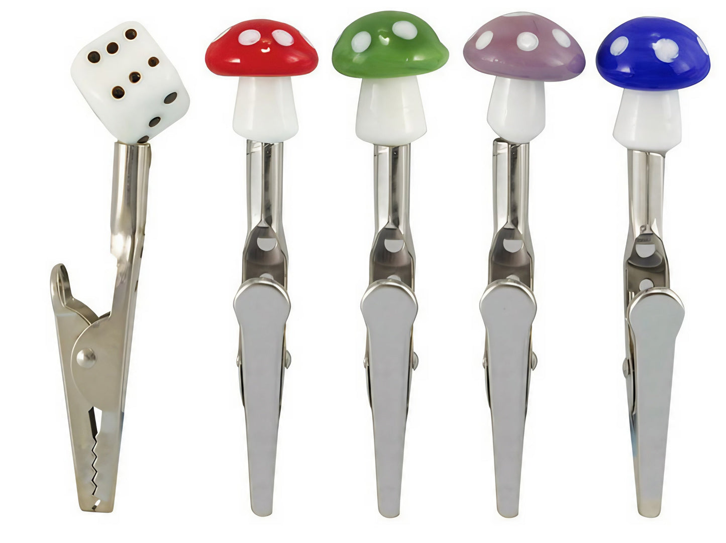 50pc Bag of 2.65" Ceramic Tip Mushroom & Dice Memo Clips