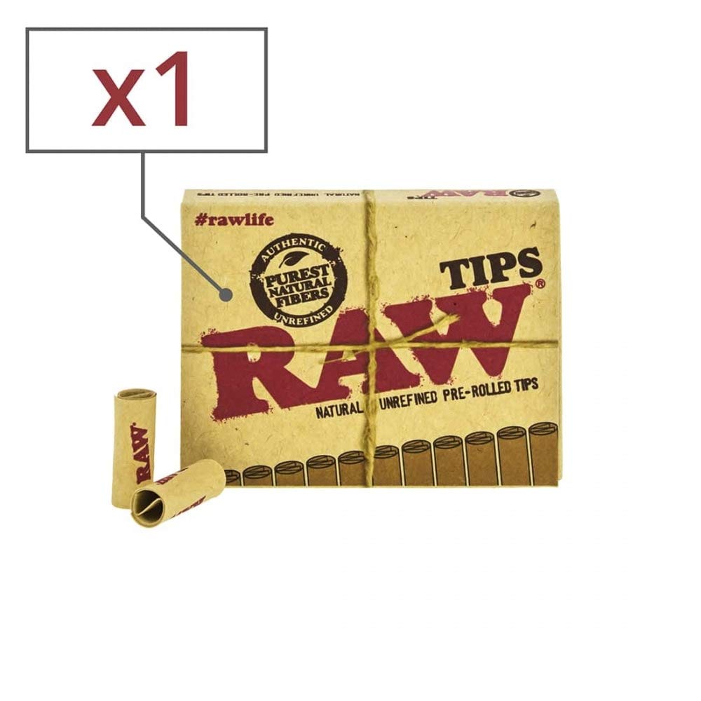 RAW Natural Pre-Rolled Tips Pack - 21/100/200 Count Options
