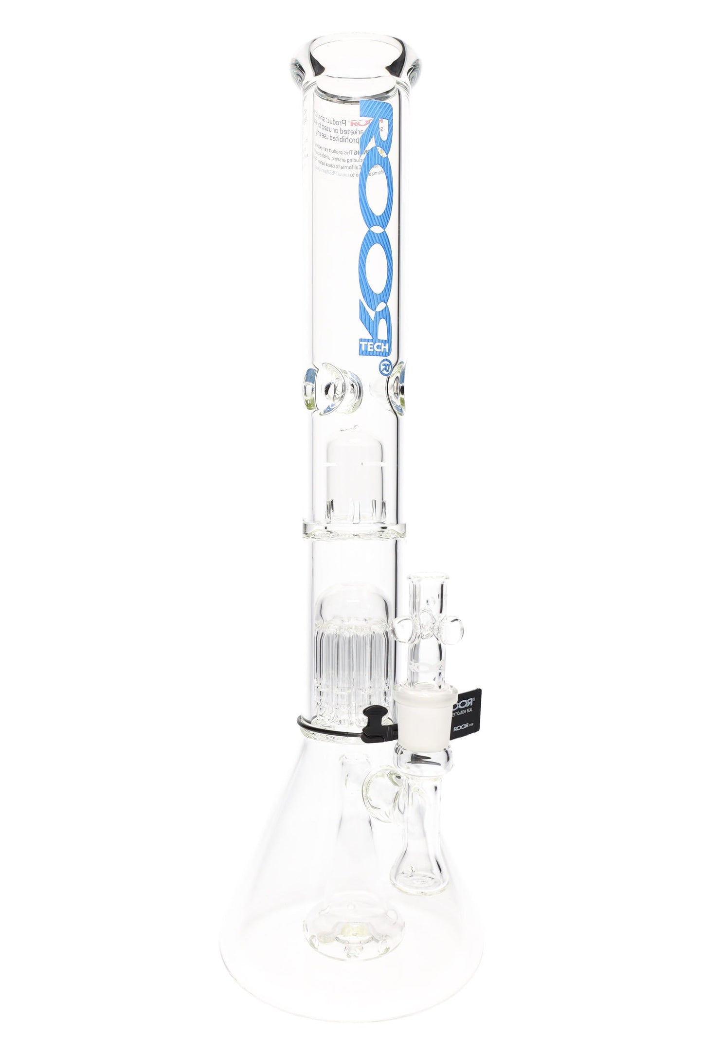ROOR 18″ Tech Stemless Clear Beaker Bong – Multi Percs –5mm Glass