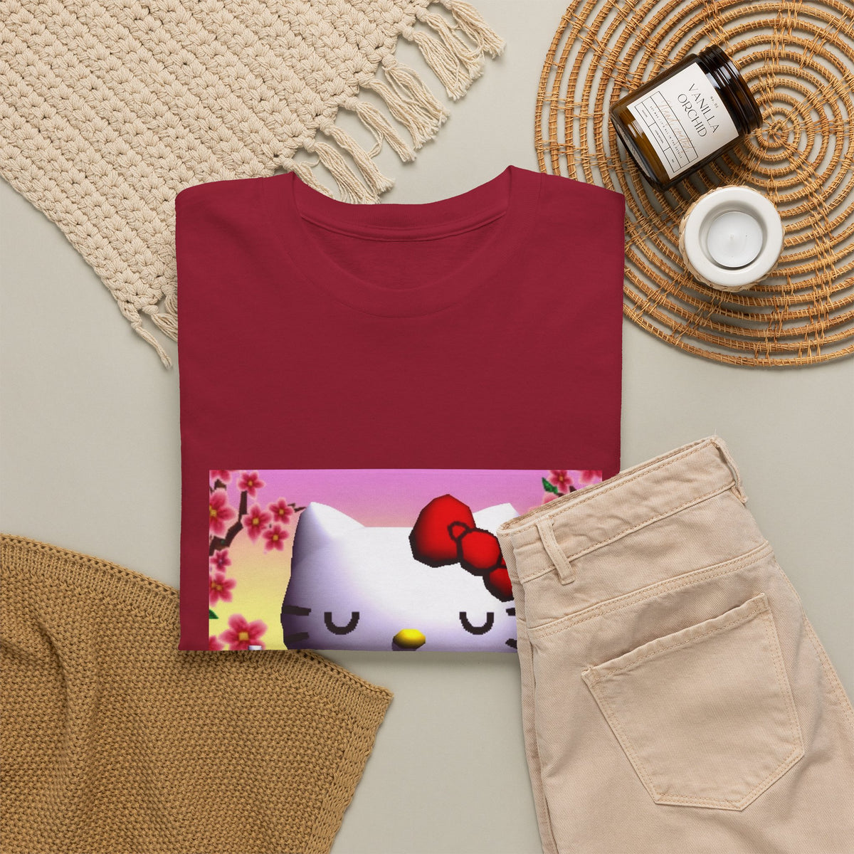 Kitty Meditating and Flipping Bird Tee