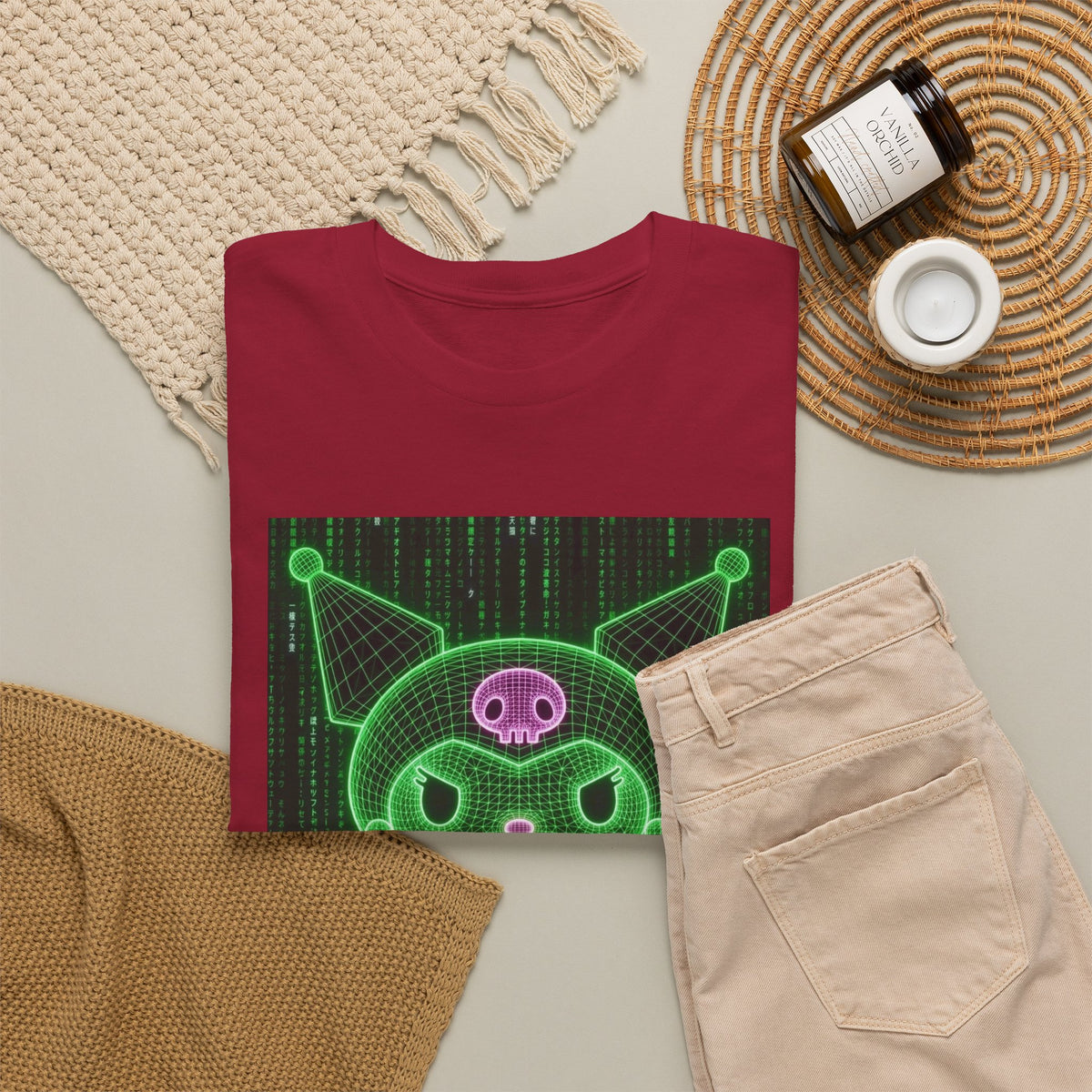 Wireframe Kuromi Flipping Off Tee