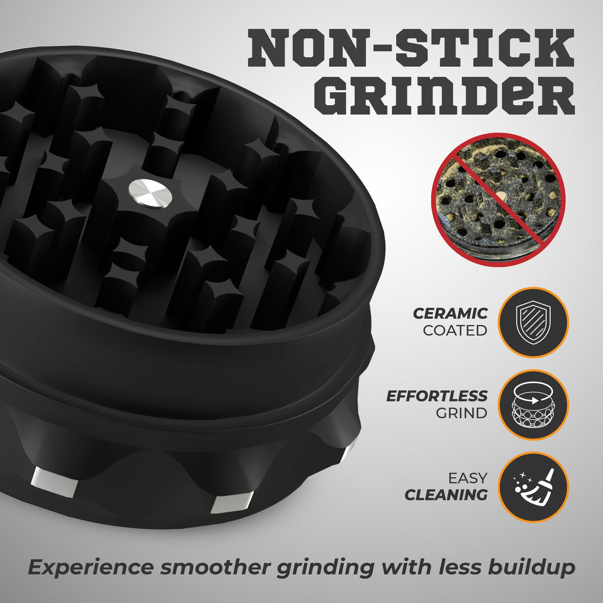 Kozo 2.5" 2-Piece Ceramic Non-Stick Aluminum Grinder