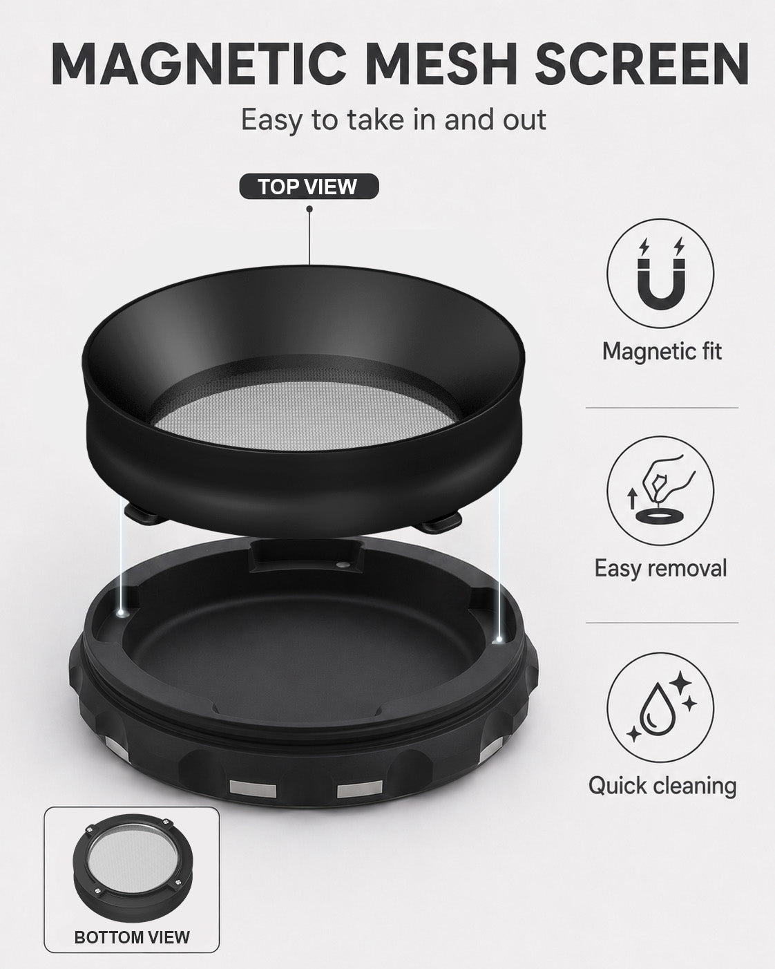 Kozo 4" 4-Piece Ceramic Non-Stick Aluminum Grinder