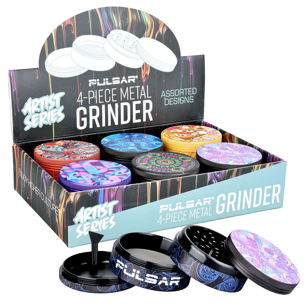 Pulsar Artist Series 2.5" Grinder | 4-Piece with Unique Side Art