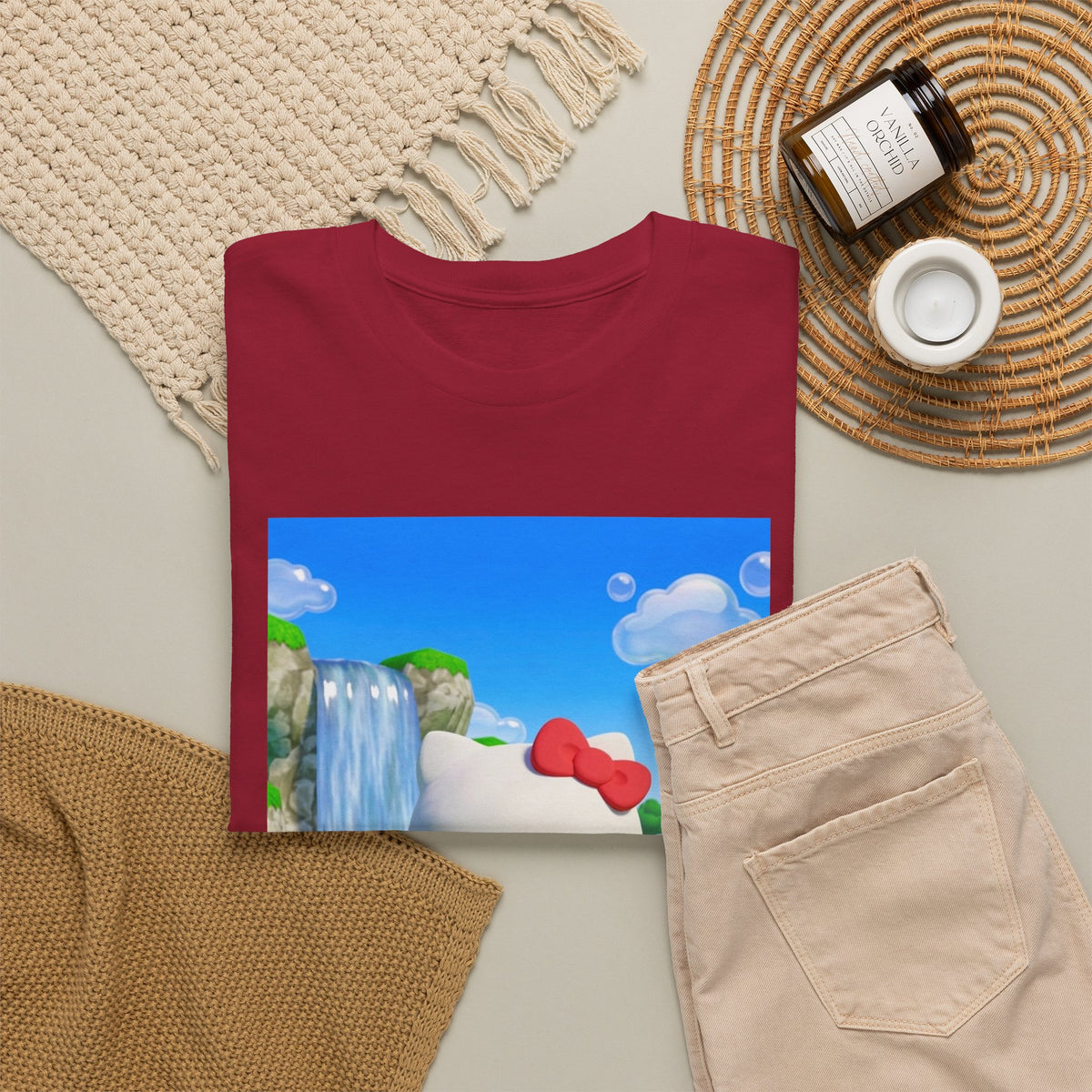 Kitty Flips The Bird Waterfall Tee