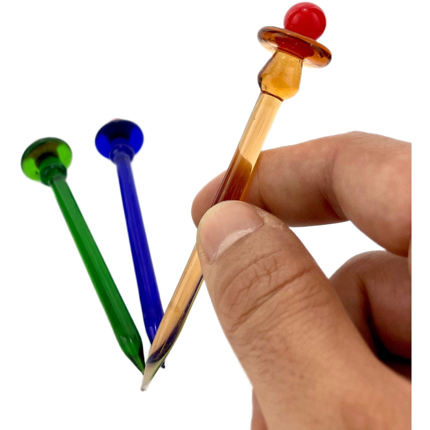 AFM Colored Glass Dabber And Carb Cap 2in1 Tool