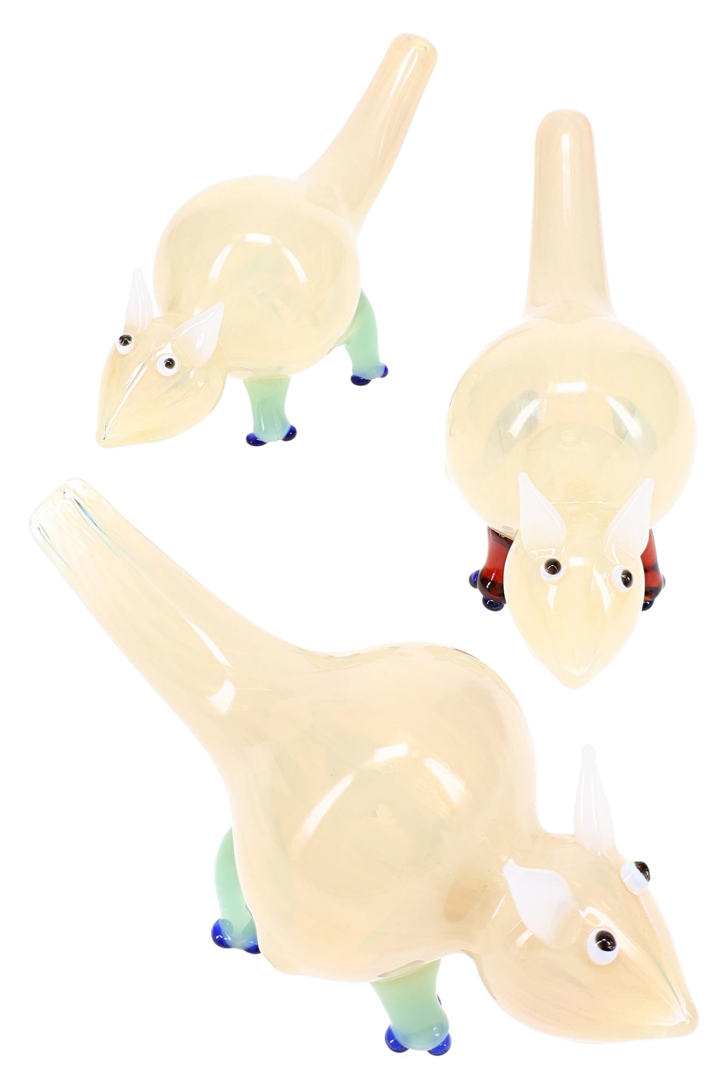 Silver Fumed Color-Changing Glass Critter Hand Pipe “Tailspin” – Assorted