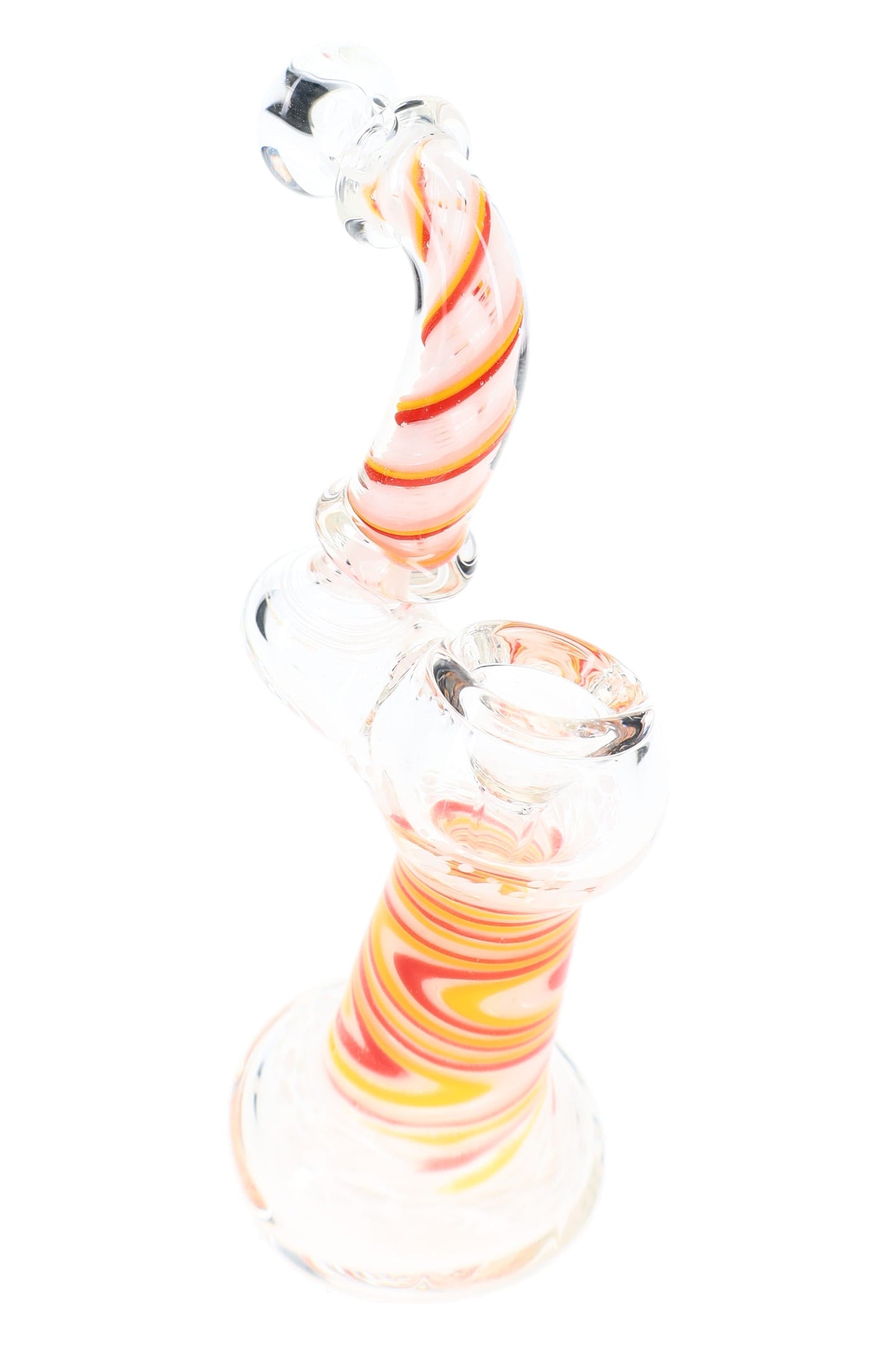 Rasta Swirl Striped Frit Sherlock Bubbler “Rasta Curl” – 6″ – Assorted Colors