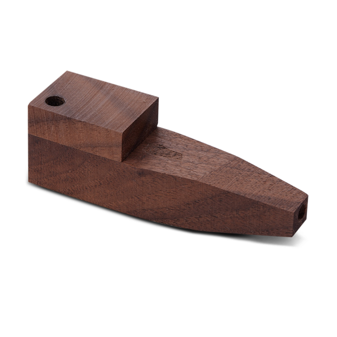 Bearded Distribution Cherry/Walnut Wood Square Pipe 3.25" with Lid & Brass Screen - Made in USA