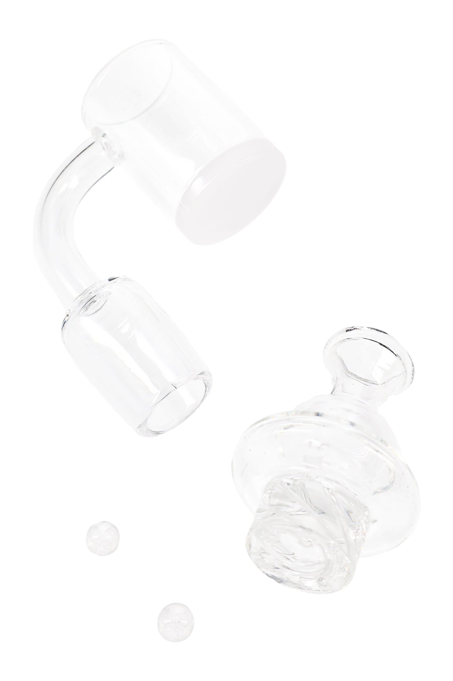 Quartz 14.5 & 18.8 mm Male Spinner Banger – Colored Bottom – Beads & Cap