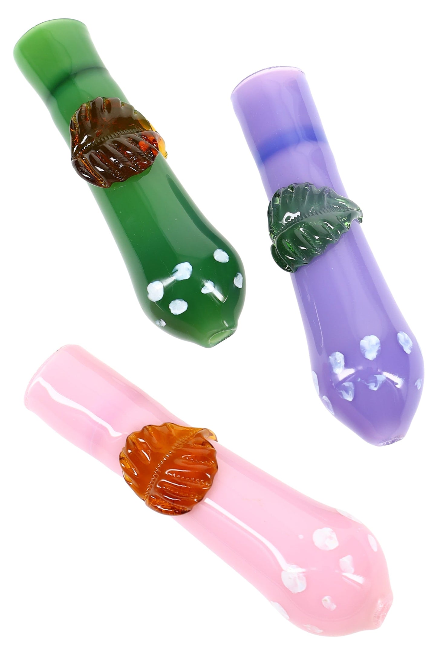 Slime Leaf Glass Chillum - 3.5″ - Assorted Colors