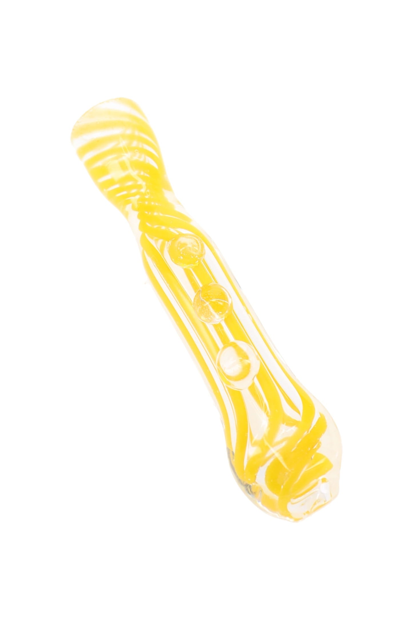 Clear Swirl Striped Glass Chillum “Ribbon Runner” – 3″ – Assorted Colors