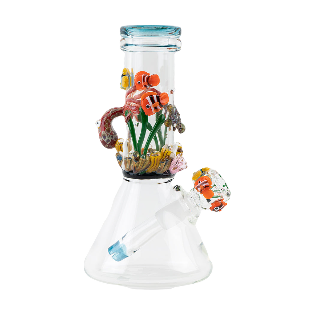 Empire Glassworks 8.3" Under the Sea Themed Beaker Bong with Detailed Marine Art