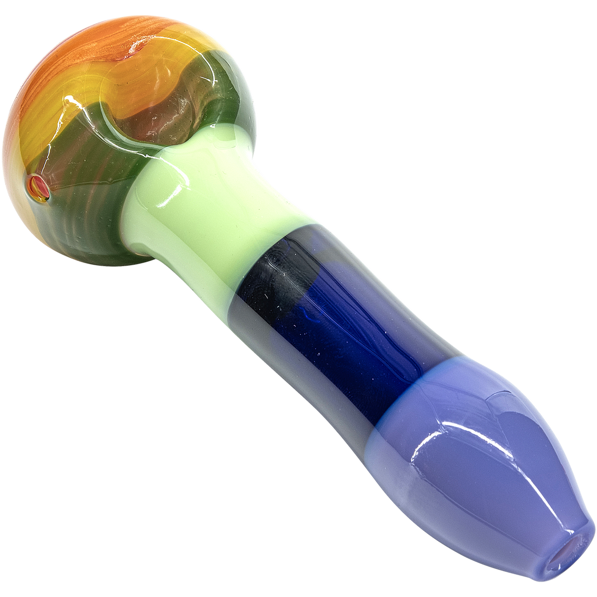 LA Pipes "Hard Candy" Rainbow Colored Spoon Glass Pipe