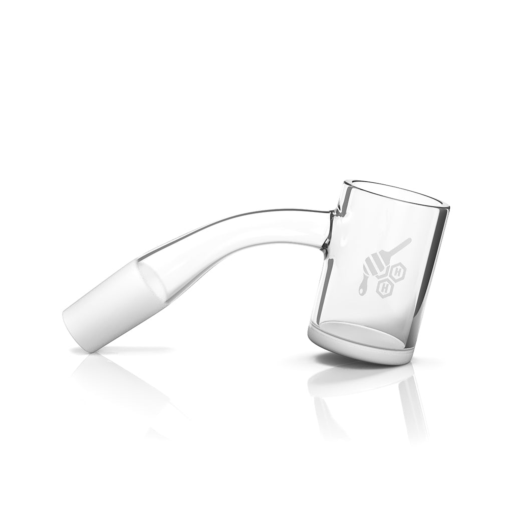 Honeybee Herb Honey & Milk Quartz Banger 45° - High Heat Retention, White Opaque Bottom