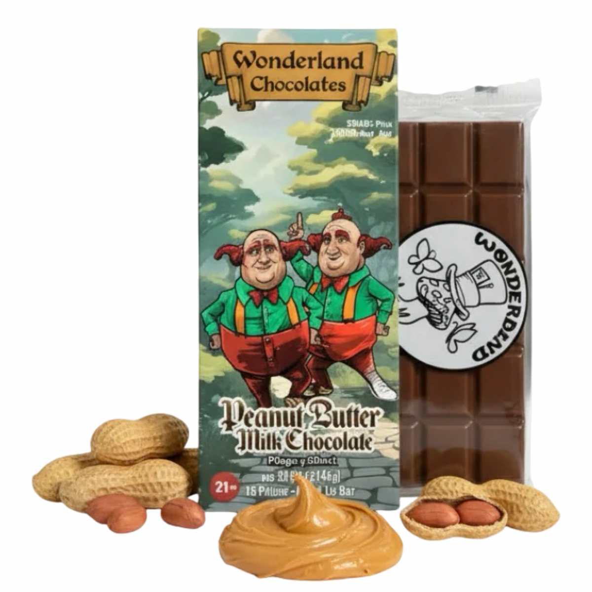 Wonderland Magic Mushroom Blend Chocolate Bar Peanut Butter Milk Chocolate | 3.75G