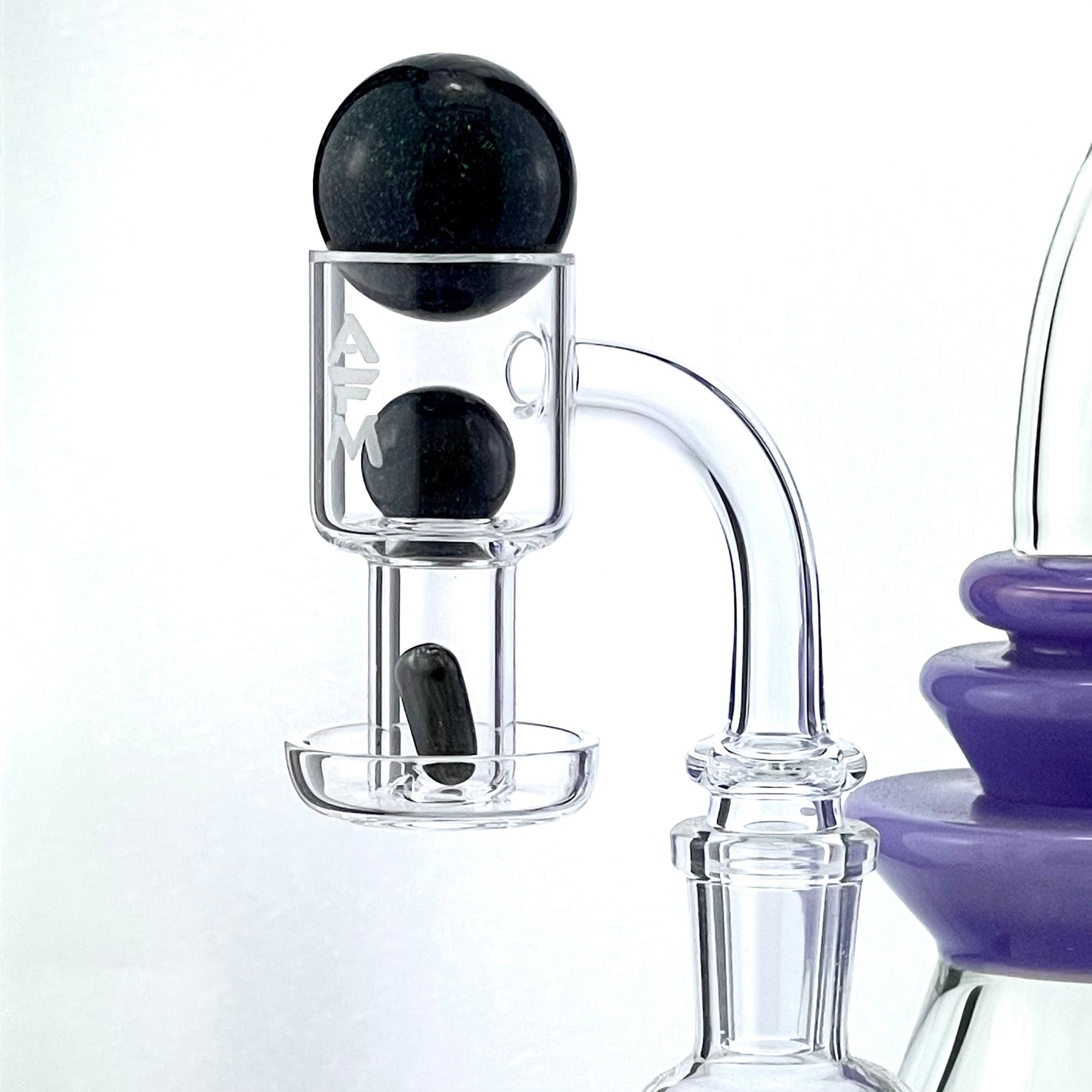 AFM 25 mm Quartz Terp Slurper Dab Nail Kit, 3 mm Thick with Marble Caps & Terp Pill