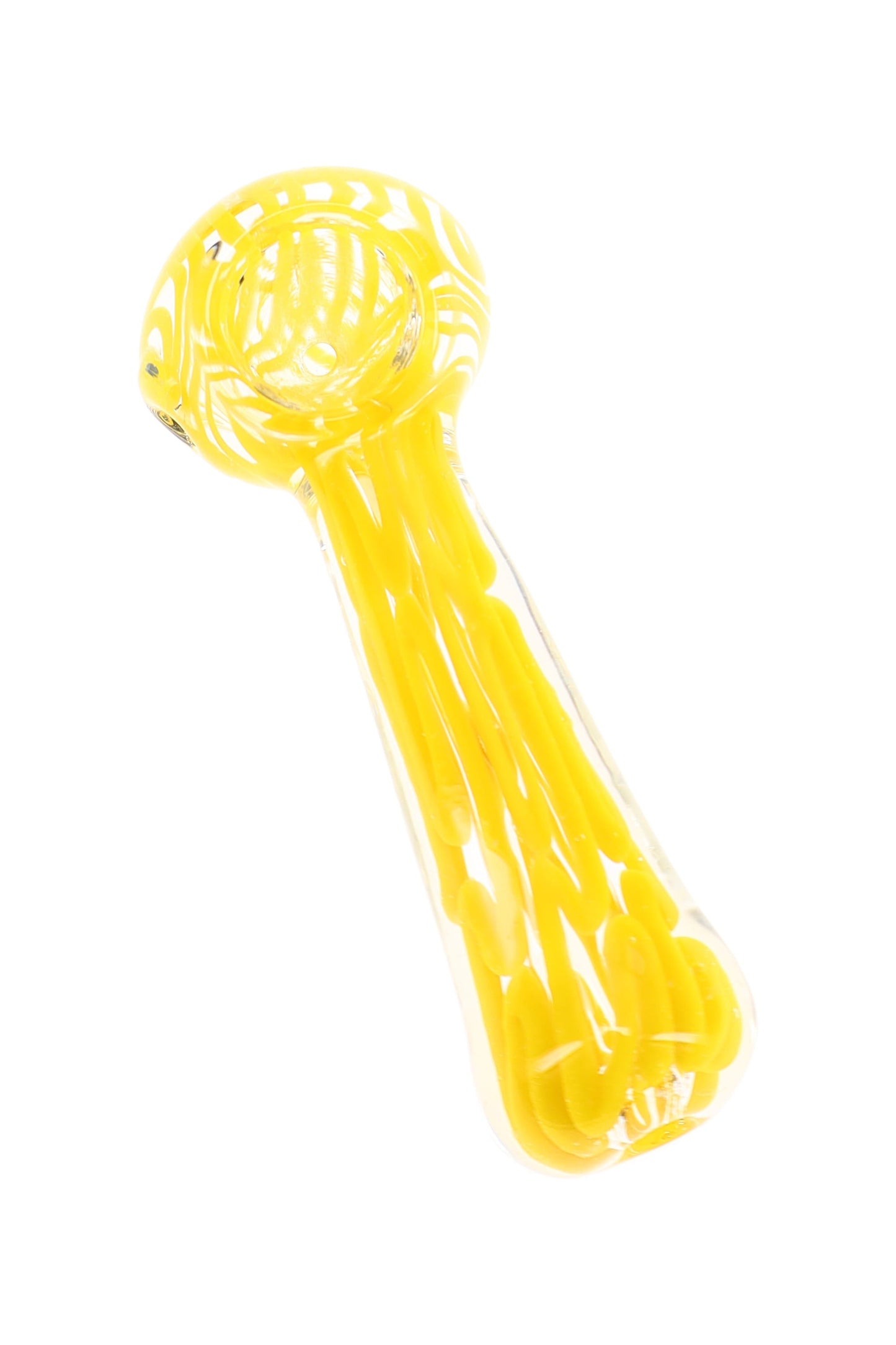 Thick Clear Striped Spoon Pipe “Marble Stripe” – 5″ – Assorted Colors