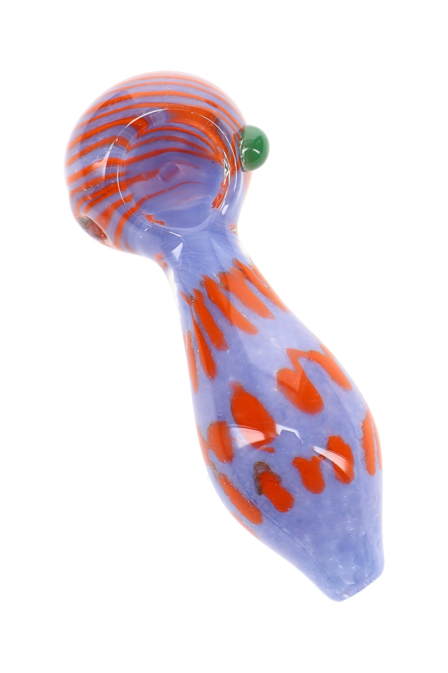 Bright Frit Striped Dot Spoon Pipe “Dot Pop” – 4½″ – Assorted Colors