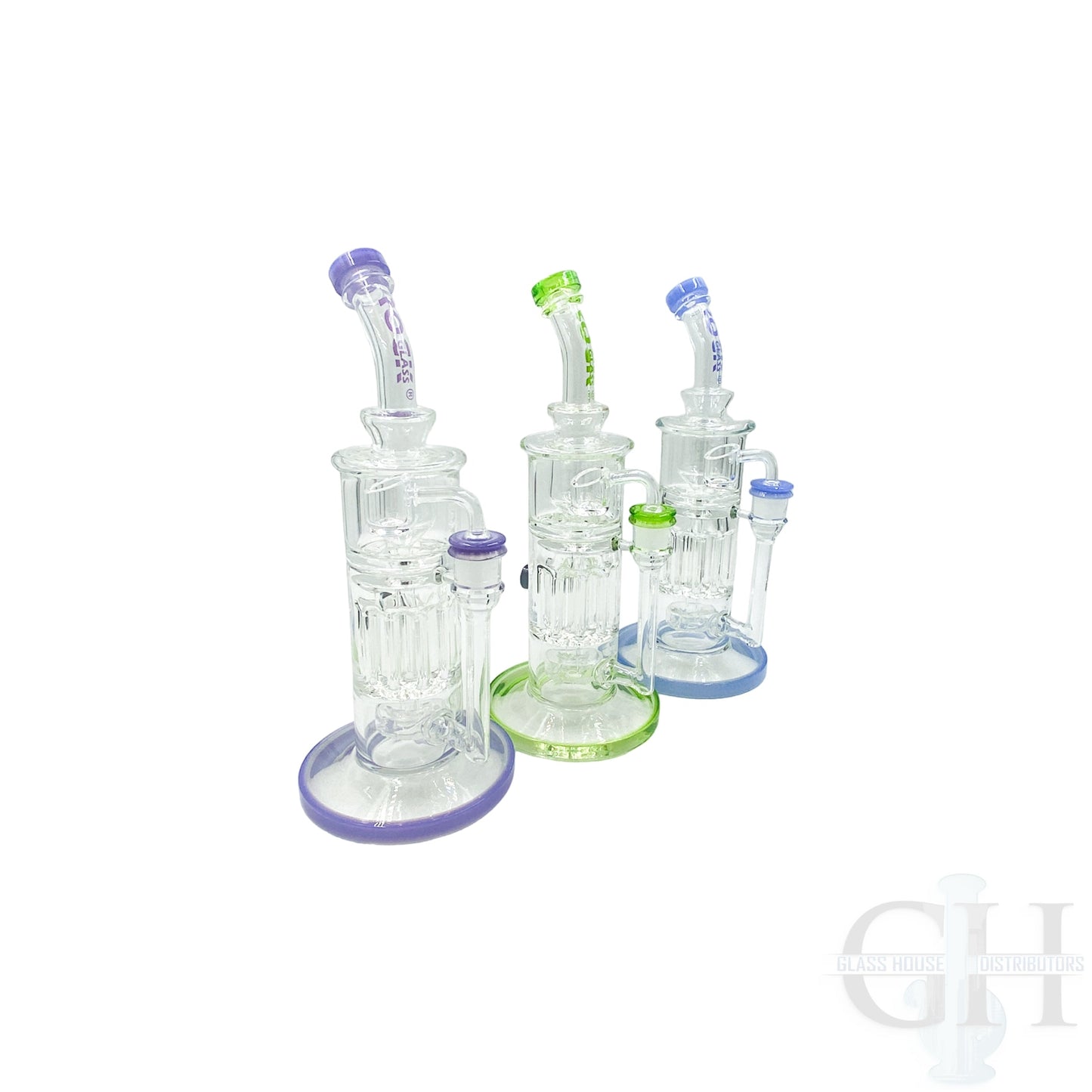 Rock Glass 12" Bent Neck Showerhead Dab Rig