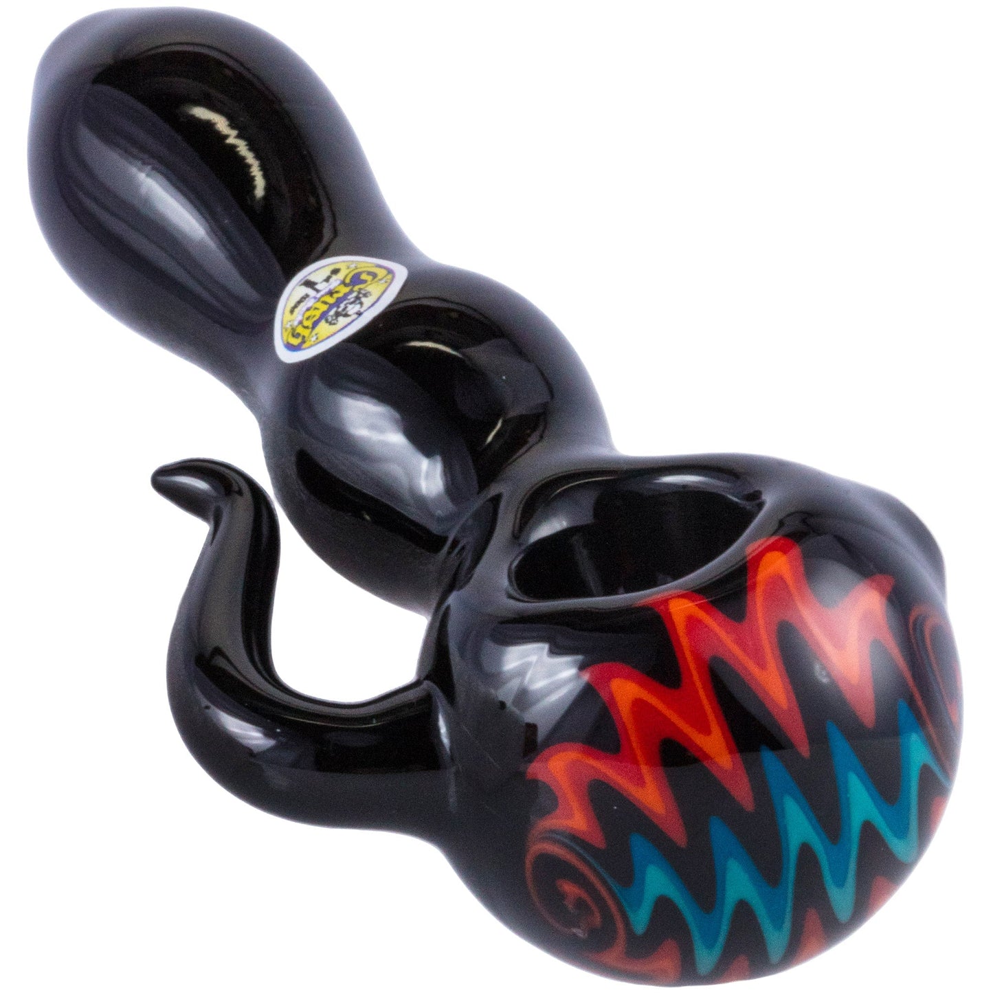 Crush Eye Candy Black Onyx Tusk Hand Pipe - Vibrant Borosilicate Glass 4.5"