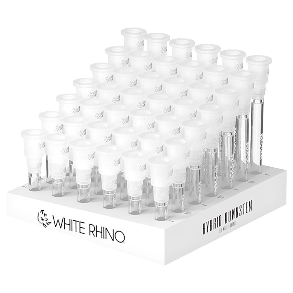 White Rhino Hybrid Downstem with Slitted Diffuser - Versatile Fit 14/19mm, Durable Silicone & Glass