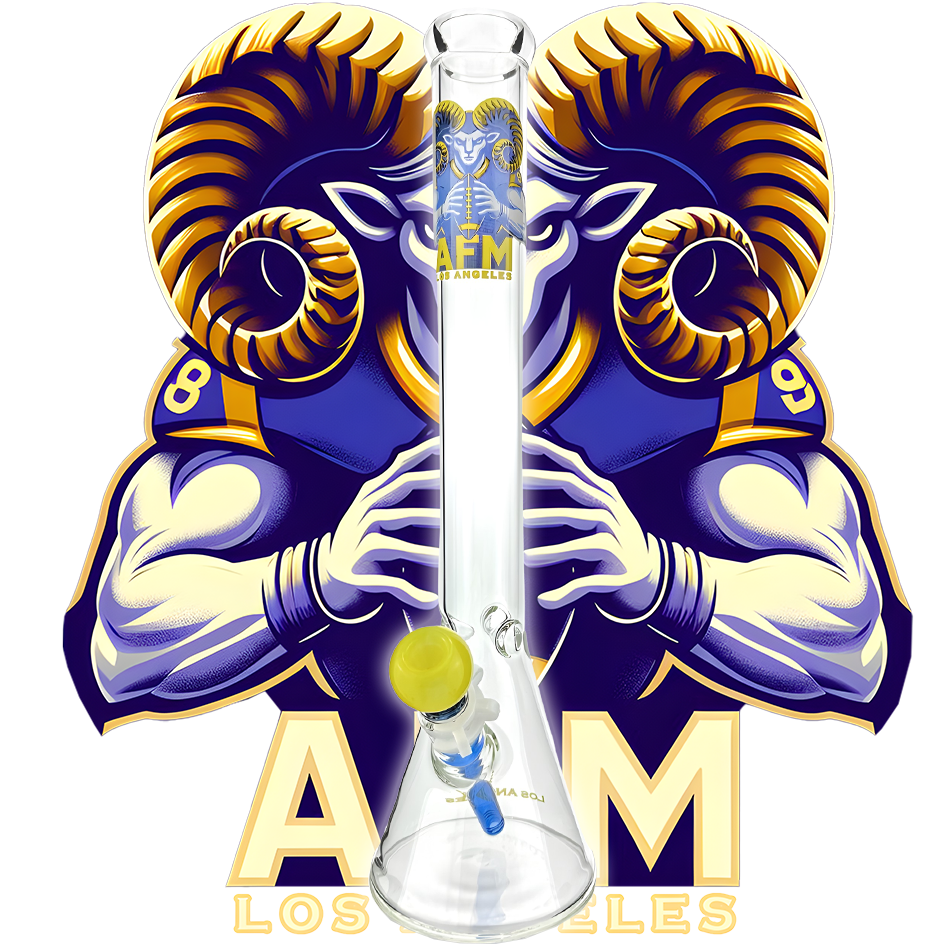 18" Los Angeles Football 5mm Beaker Bong Bundle