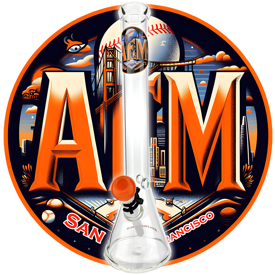 18" San Francisco Baseball 5mm Beaker Bong Bundle