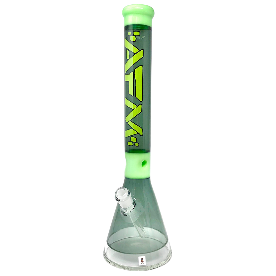 18" AFM Pulsar Color Glass Beaker Bong - Smokey/ Slime