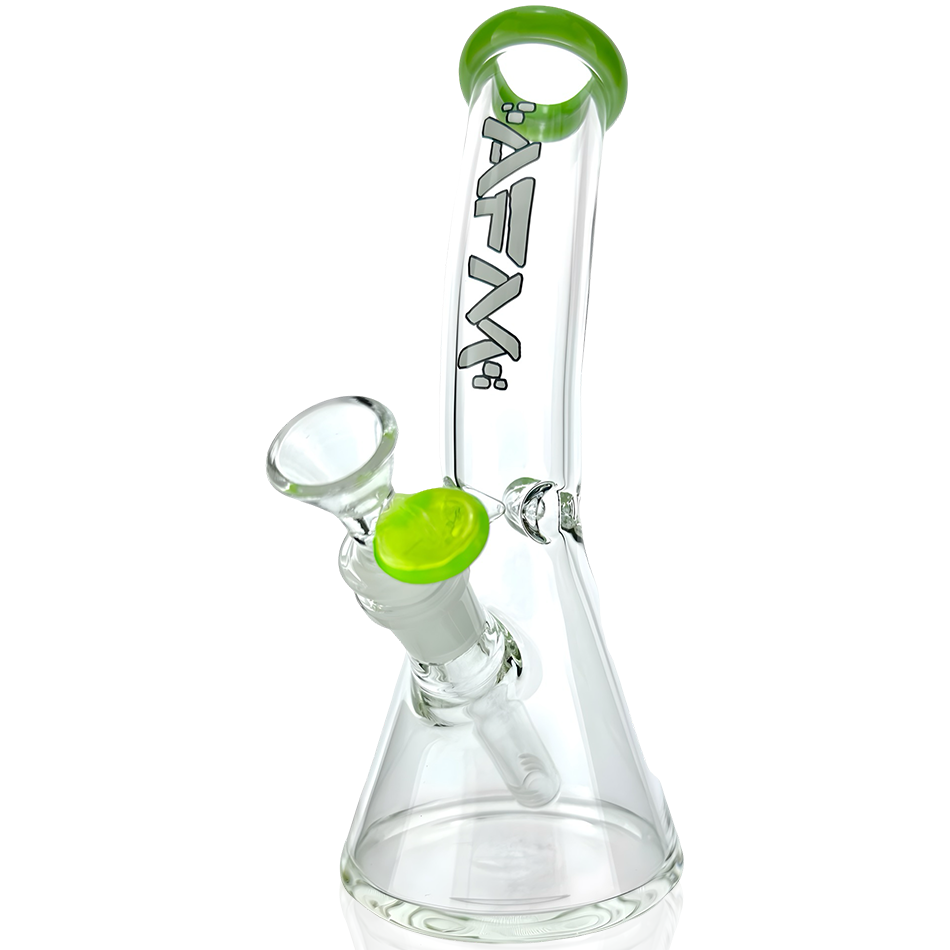 8″ AFM Colored Lip Bent Neck Mini Beaker