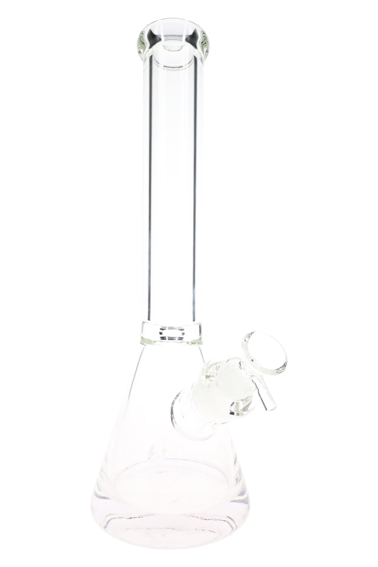 Clear Glass Beaker Bong “Crystal Base” – Ice Catch – 7mm Thick – 13½″
