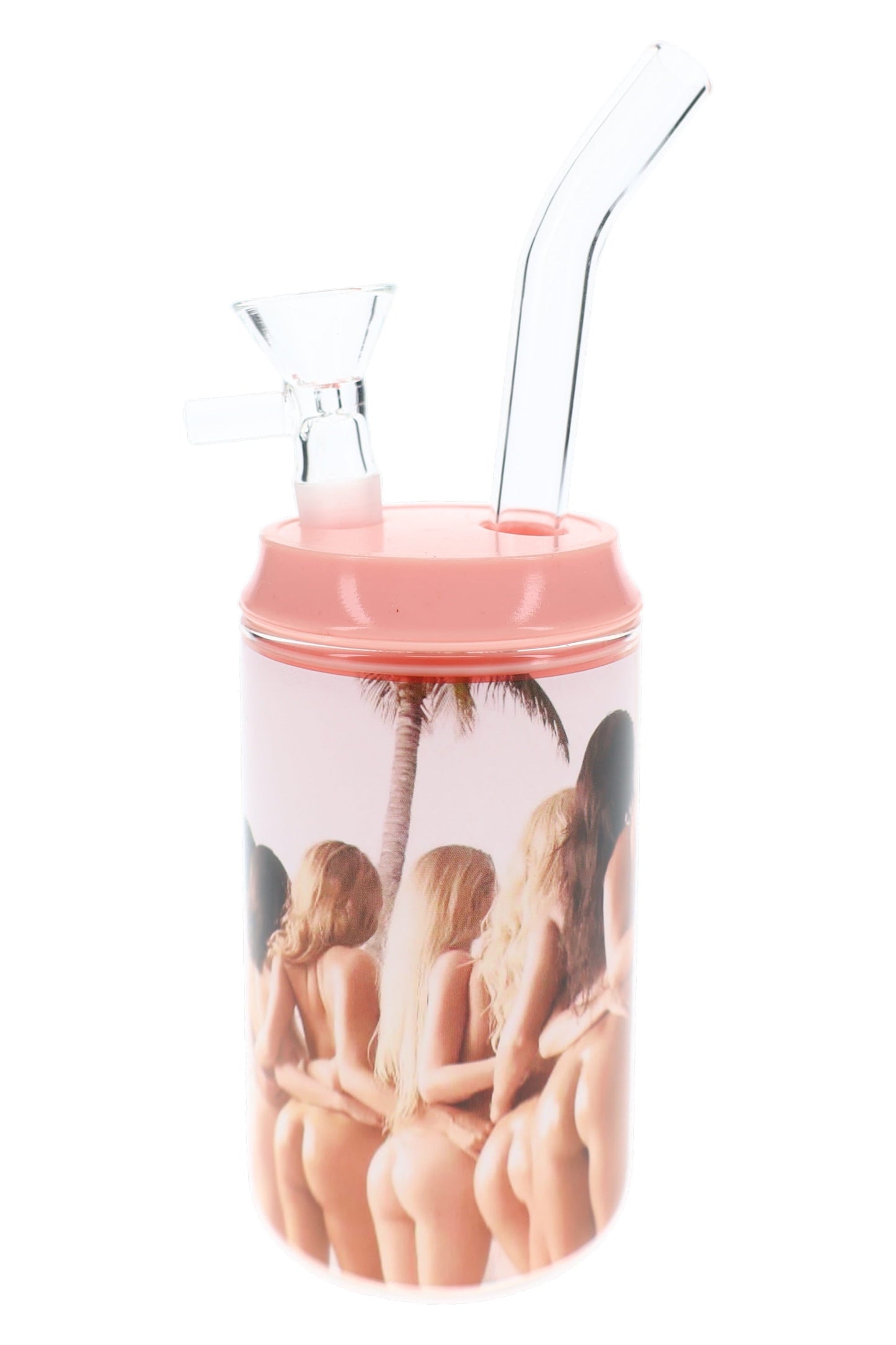 Cheeky Decal Bottle Bong “Beach Blink” – 4½″