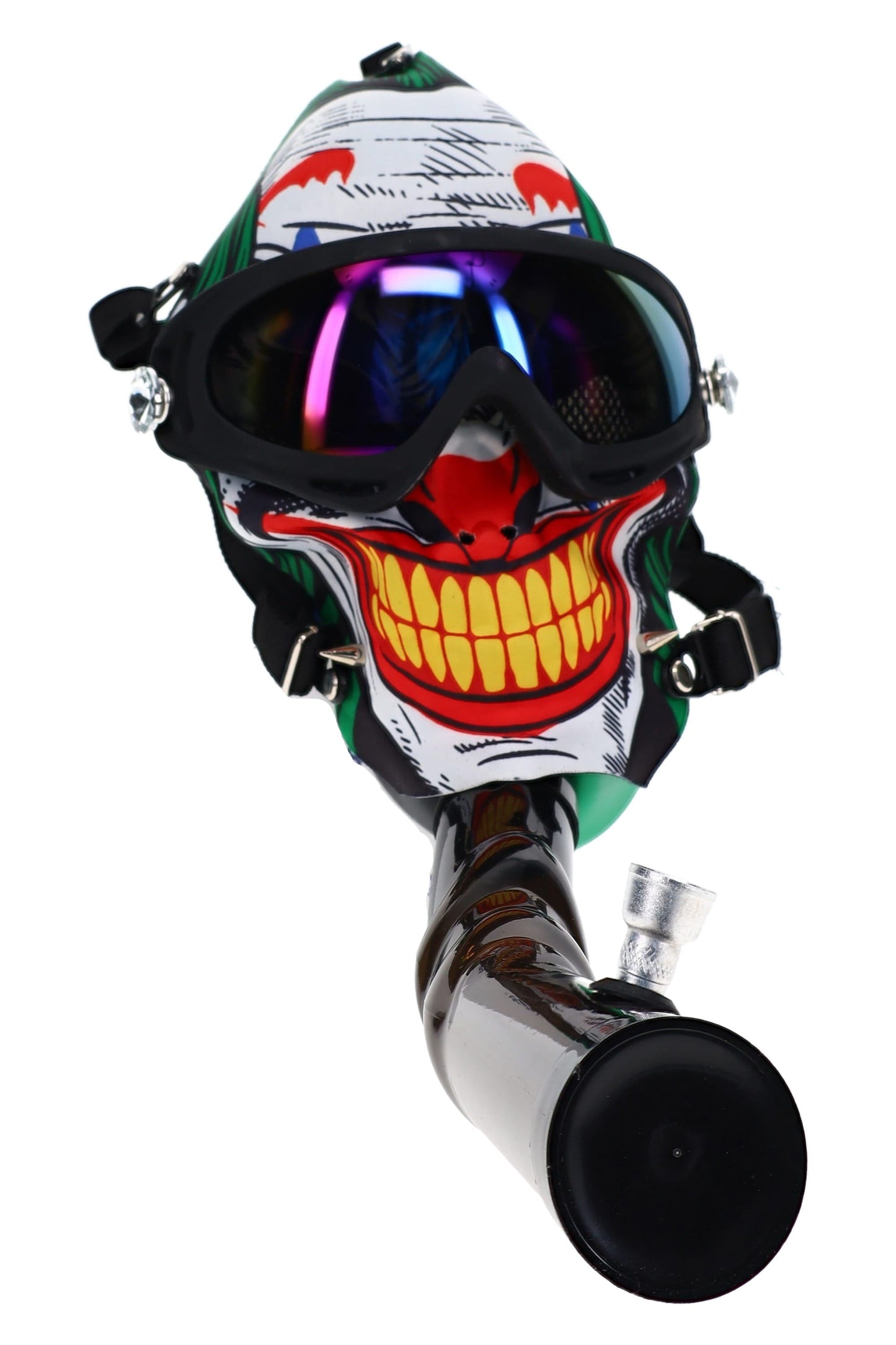 6B Glass Gas Mask Acrylic Bong – 9″ – Assorted Colors