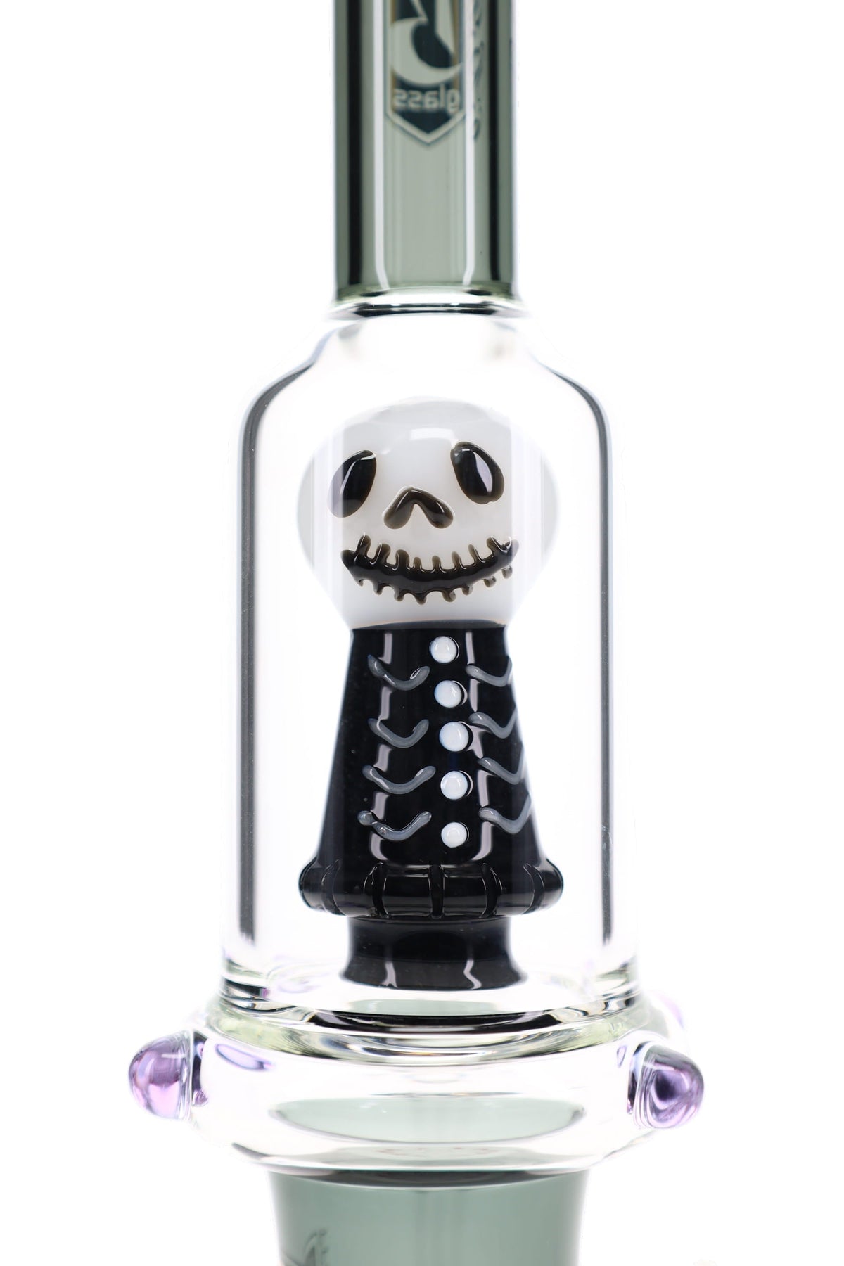 6B Glass 11.5" Skull Showerhead Perc Glass Bong
