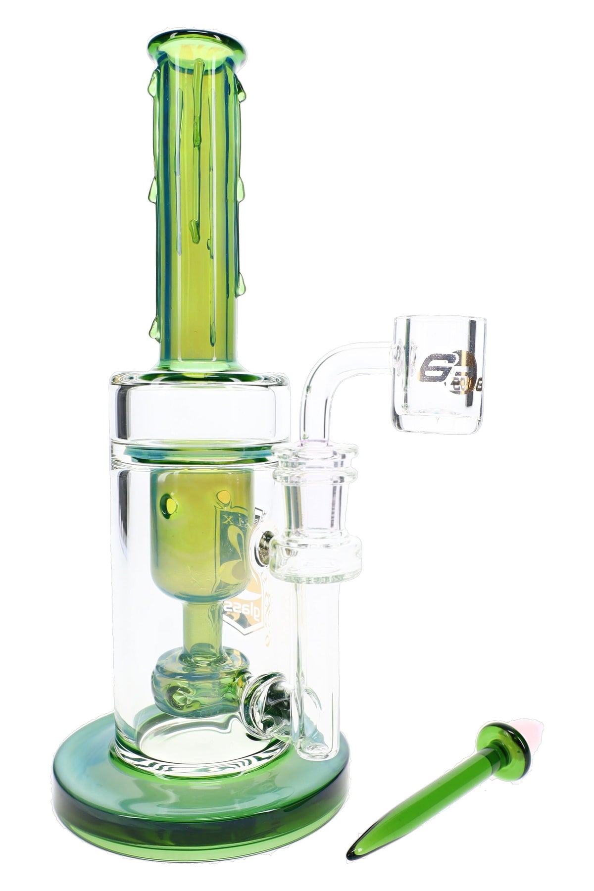 6B Glass Color-Changing Fumed 9" Dab Rig with Banger